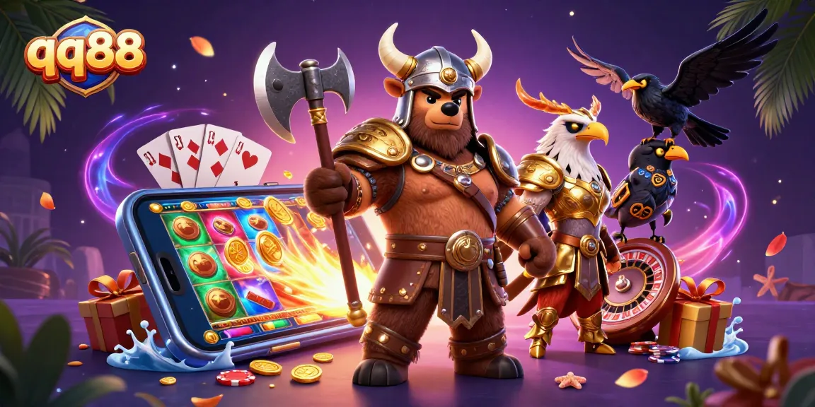 Engage with exciting qq88 online slots gameplay featuring vibrant characters and dynamic casino elements.