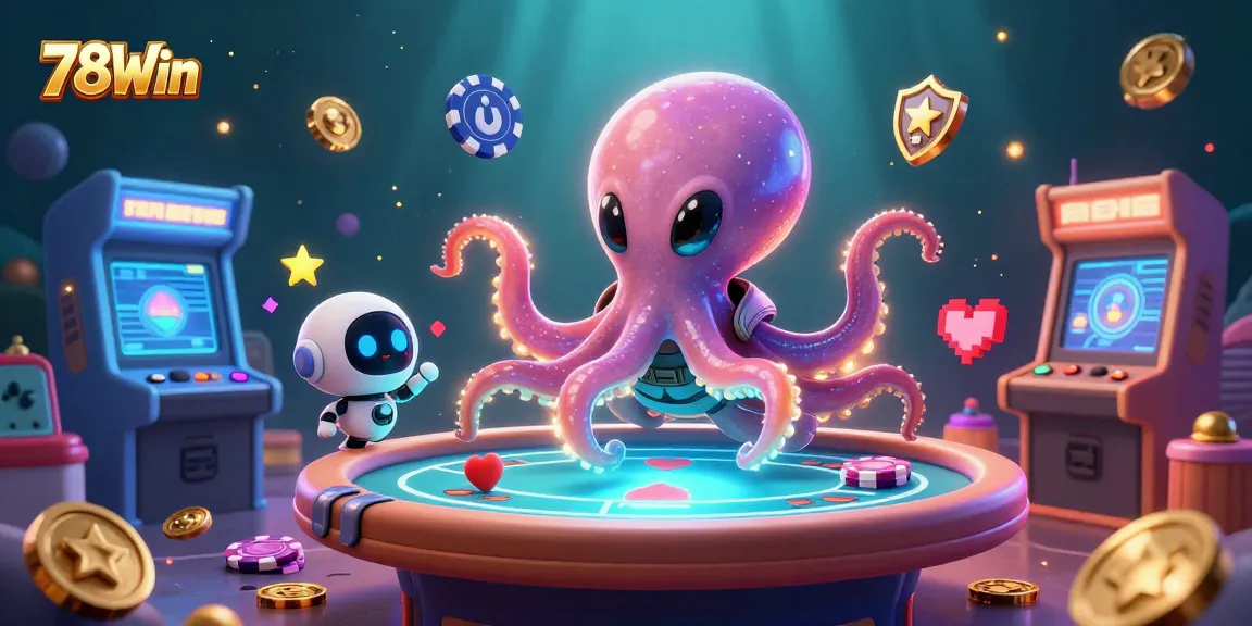 Engage in thrilling gameplay with 78Win's vibrant, underwater casino scene featuring exciting 3D elements.