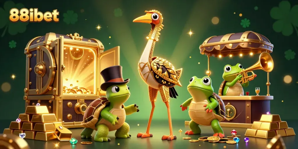 Experience vibrant online gaming action with 88ibet's dynamic casino scene filled with treasures and excitement.