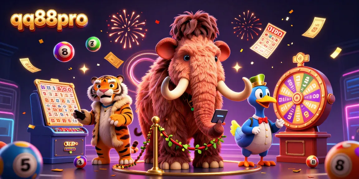 Experience qq88pro's vibrant casino atmosphere with playful characters and dynamic games.