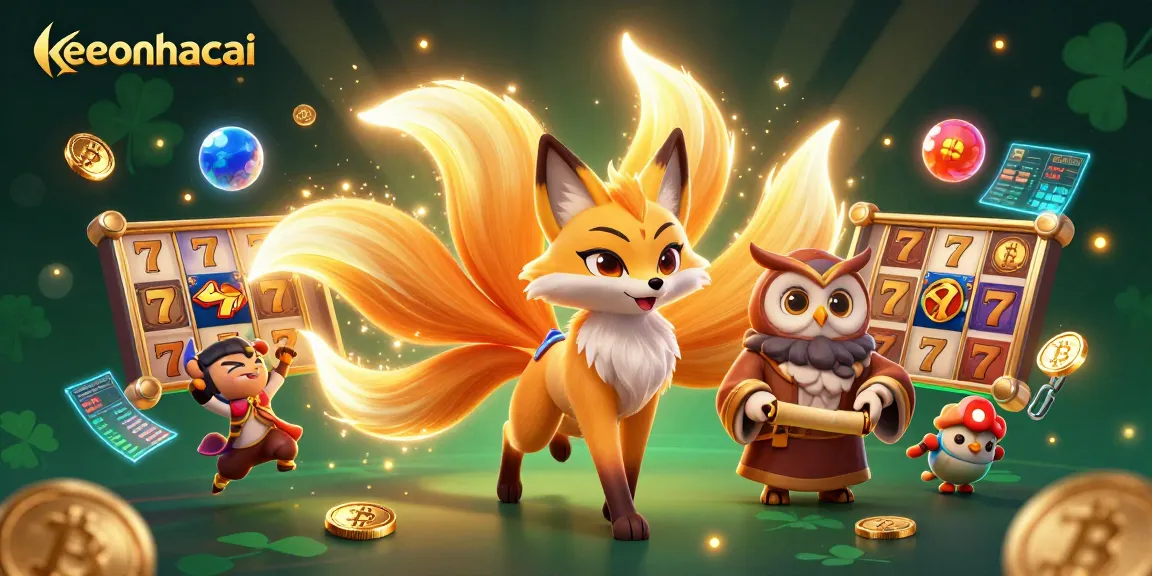 Engage with keonhacai's exciting slot gameplay featuring enchanting characters and crypto elements.