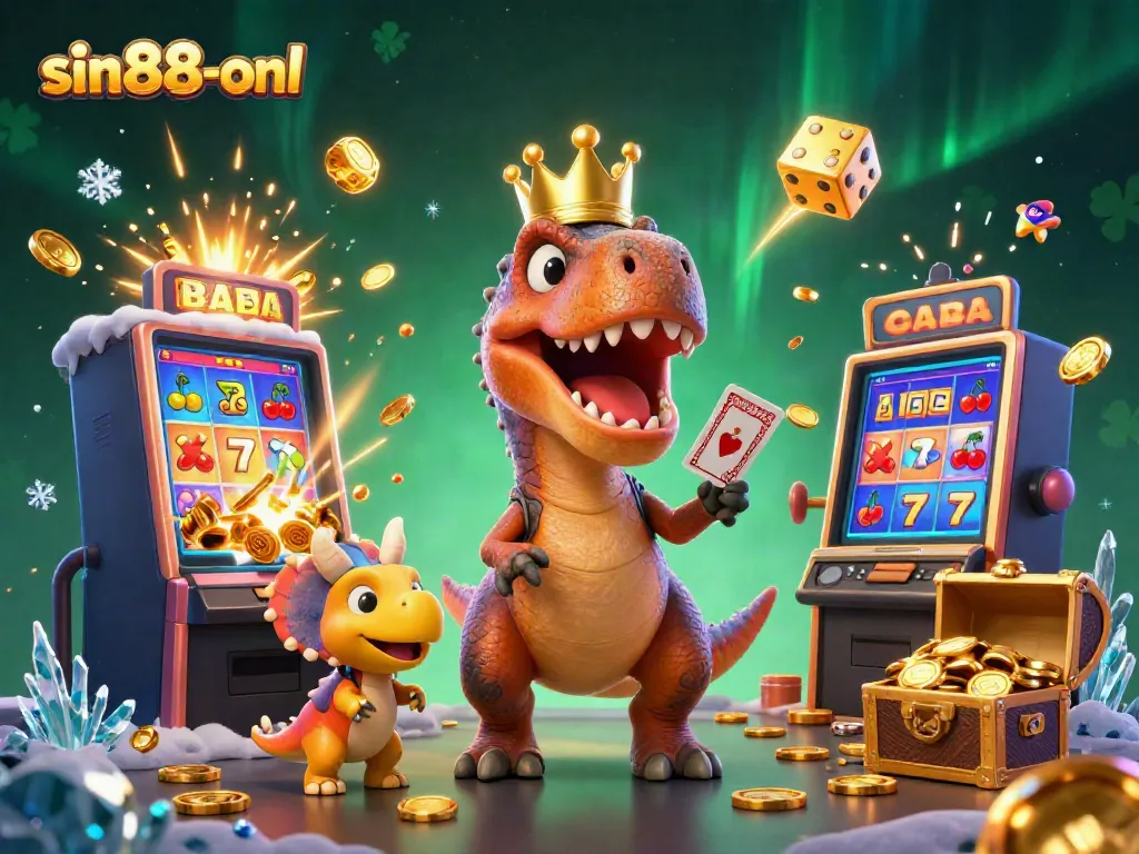 Experience thrilling gameplay at sin88-onl with friendly characters and vibrant casino elements in a dynamic scene.