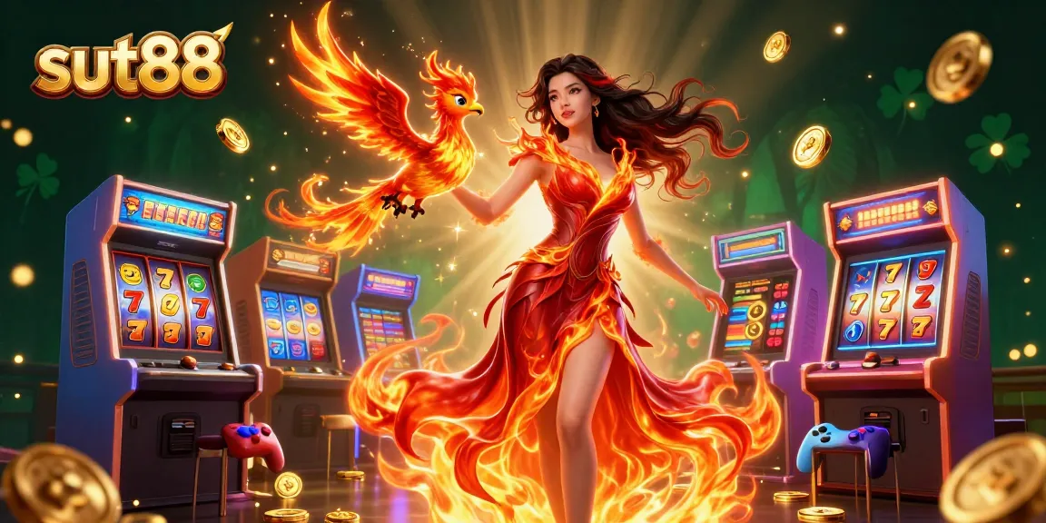 Sut88 players enjoying a vibrant casino adventure with 3D slot machines and dynamic gaming elements.