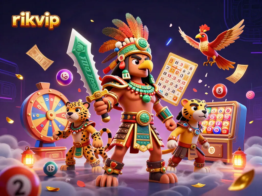 Engage with thrilling rikvip gaming as Aztec warriors navigate a vibrant, dynamic landscape of lottery excitement.
