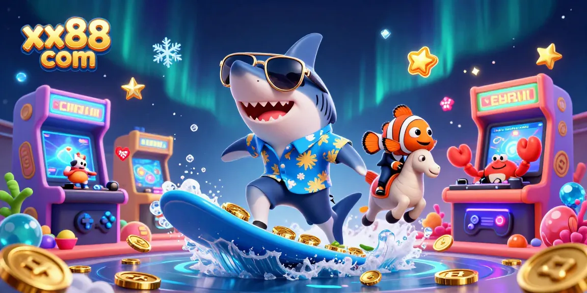 Experience thrilling action at xx88 com with vibrant gaming characters amidst a sea of gold coins.