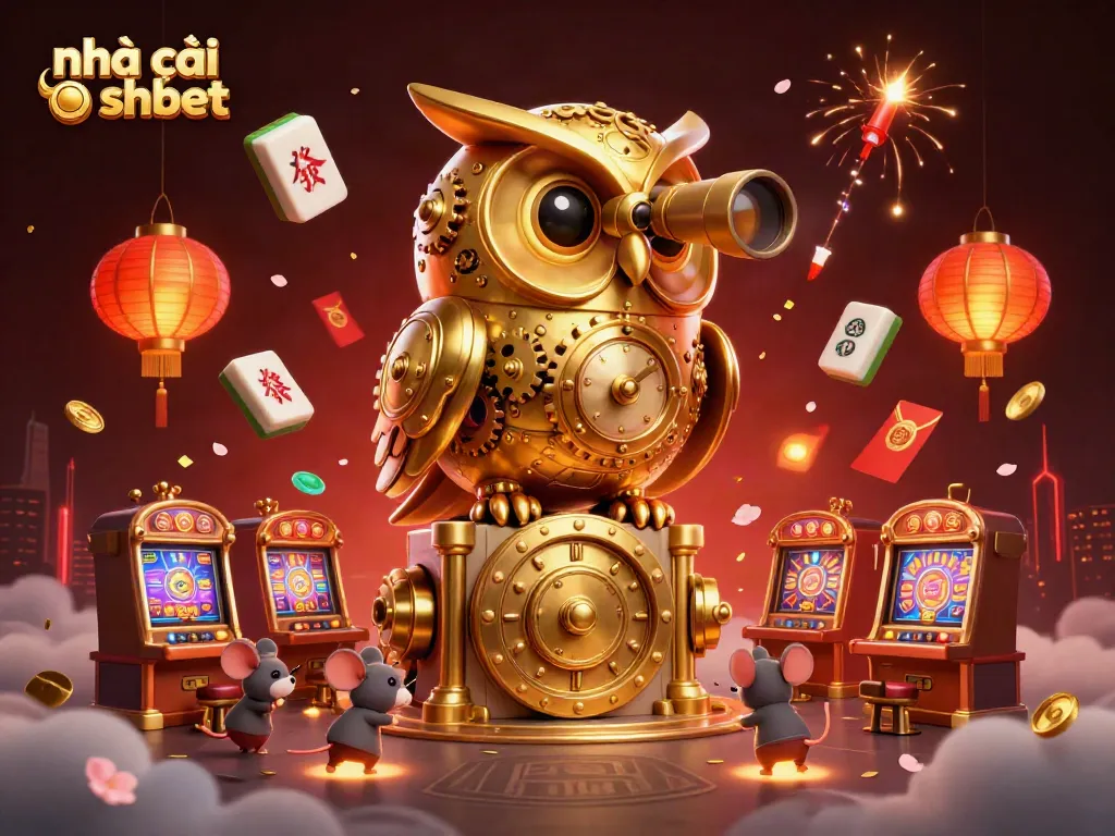 Experience the excitement of nhà cái shbet in this vibrant casino-themed illustration, filled with dynamic elements.