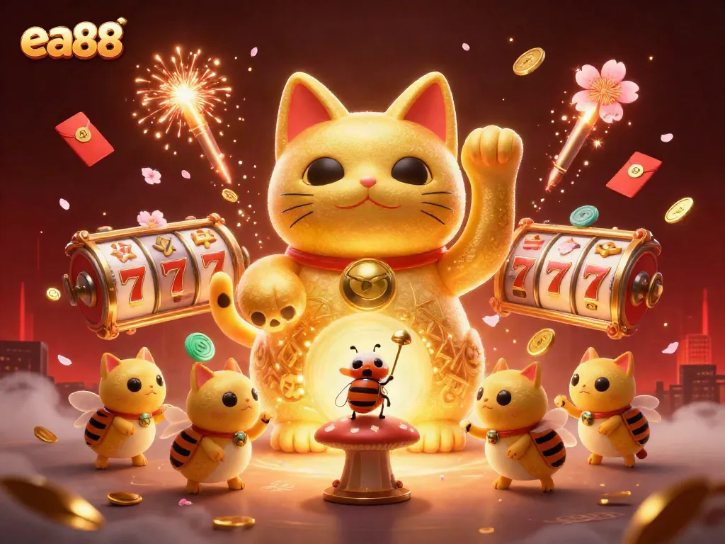 ea88 tham gia cùng chú mèo may mắn bằng những biểu tượng casino rực rỡ.