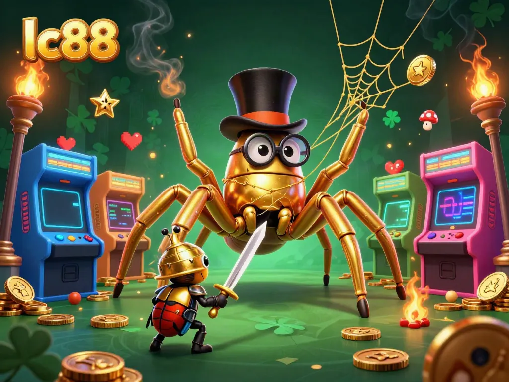 Watch the giant tarantula weave a golden web of fortune at lc88 casino!