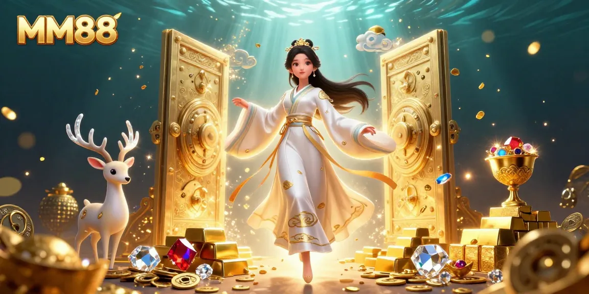Experience the thrill of MM88 as stunning characters immerse in a vibrant casino scene.