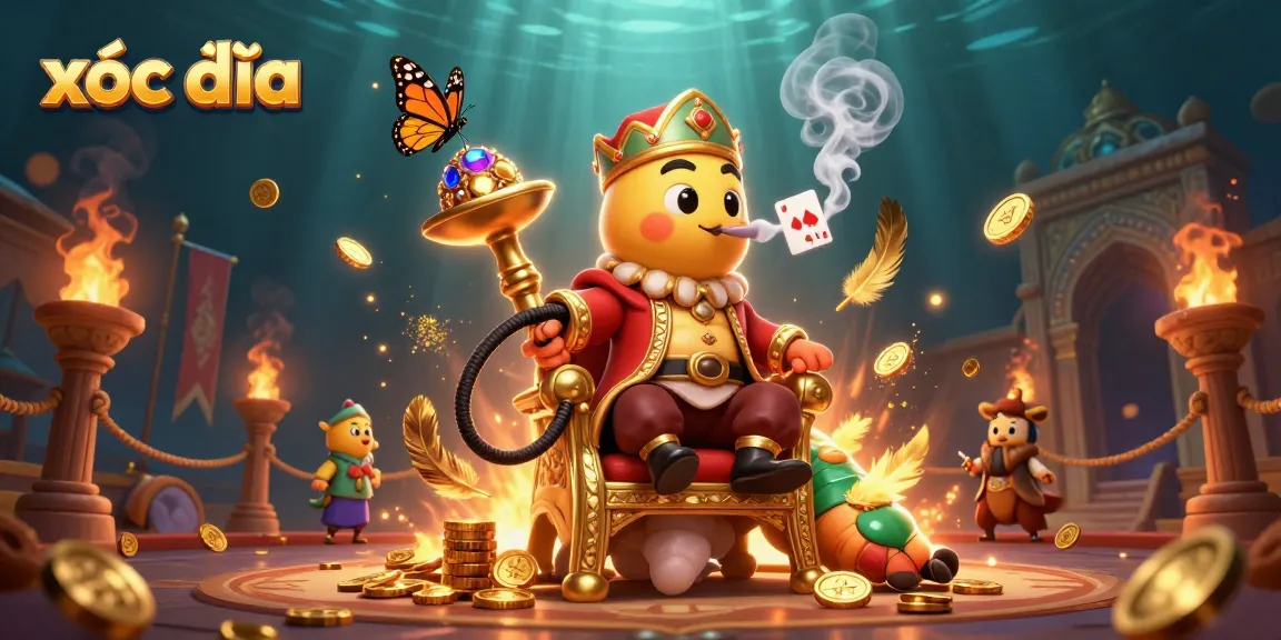 Engage with exciting xóc đĩa gameplay in a vibrant casino-inspired illustration full of action.