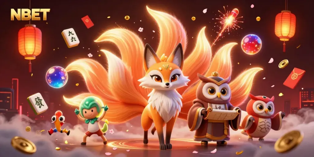 Experience thrilling moments at NBET with vibrant 3D characters in a rich casino atmosphere.