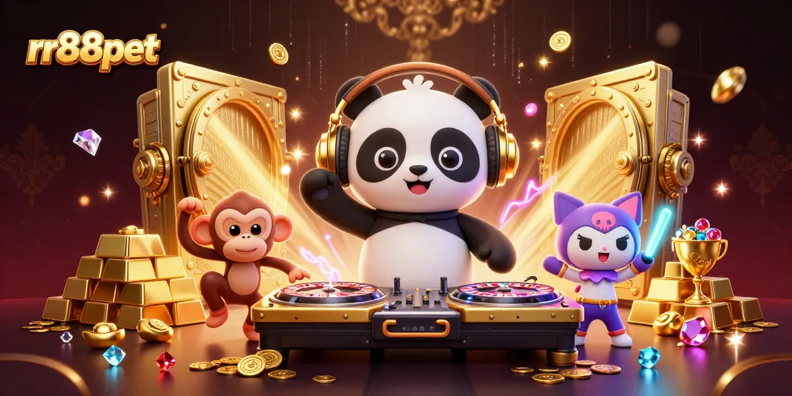 Experience the thrill of rr88pet with lively characters and dynamic gambling elements in a vibrant casino scene.
