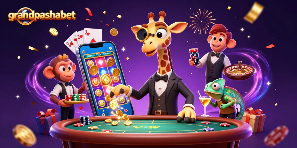 Experience grandpashabet with thrilling gameplay as a giraffe high-roller and chameleon bartender mix cocktails.