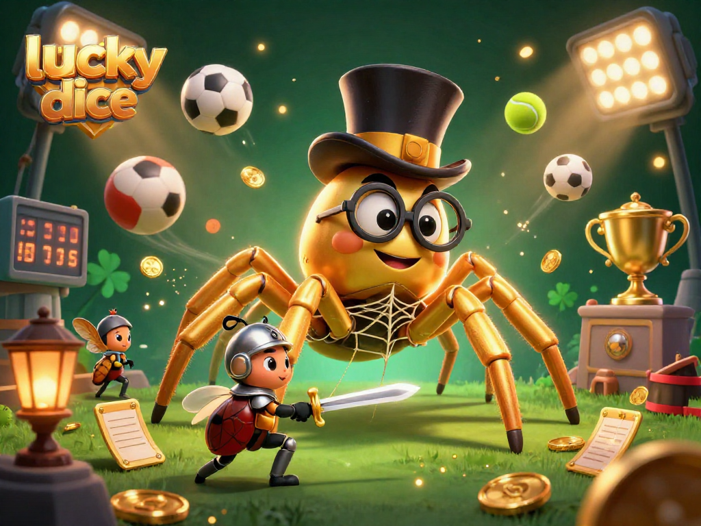 Experience the thrilling atmosphere of lucky dice, with dynamic characters and vibrant gambling elements in a captivating scene.