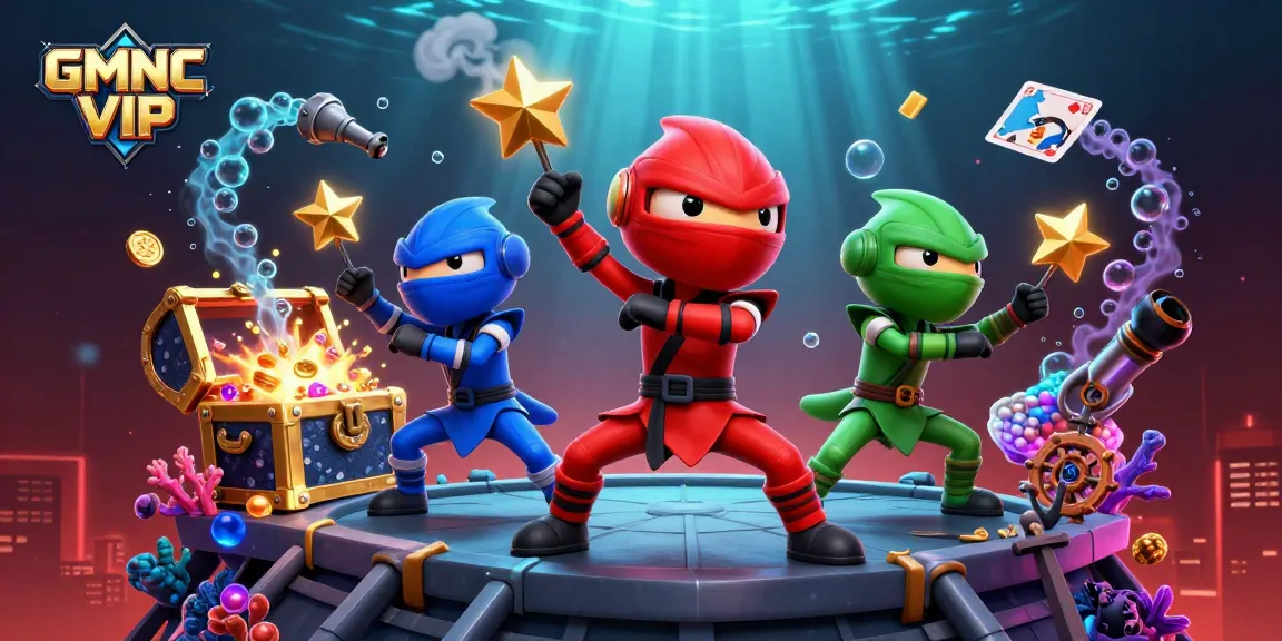 Engage with GMNC VIP in a futuristic casino adventure with ninja chameleons and treasures.