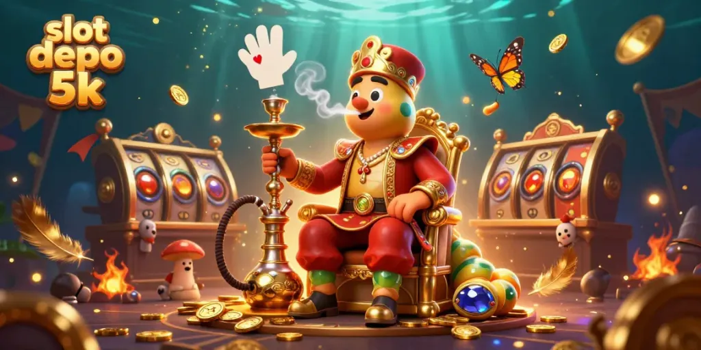 Experience thrilling action with slot depo 5k as a caterpillar master presides over a vibrant casino scene.