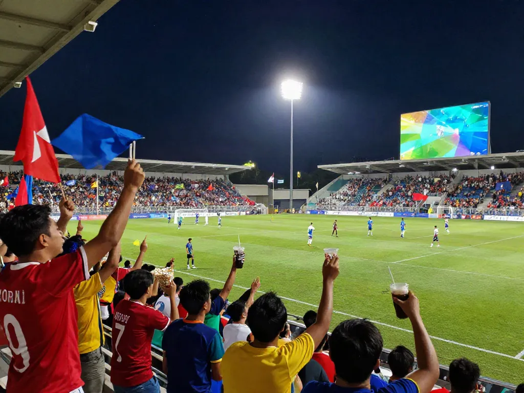 Thapcamtv brings the excitement of live soccer matches to fans with dynamic stadium scenes.