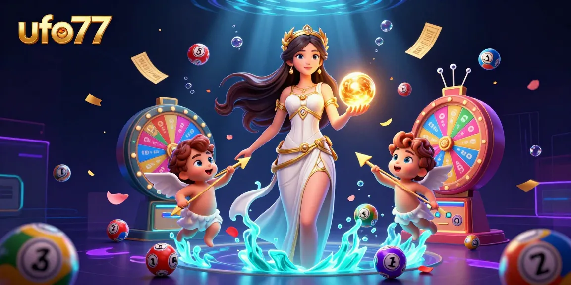 Experience ufo77's thrilling online betting with a captivating digital illustration showcasing dynamic gambling elements.