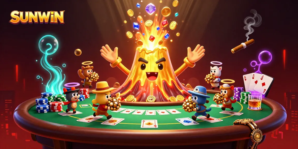 SUNWIN engages players with an exciting casino scene of vibrant treasures and poker elements.
