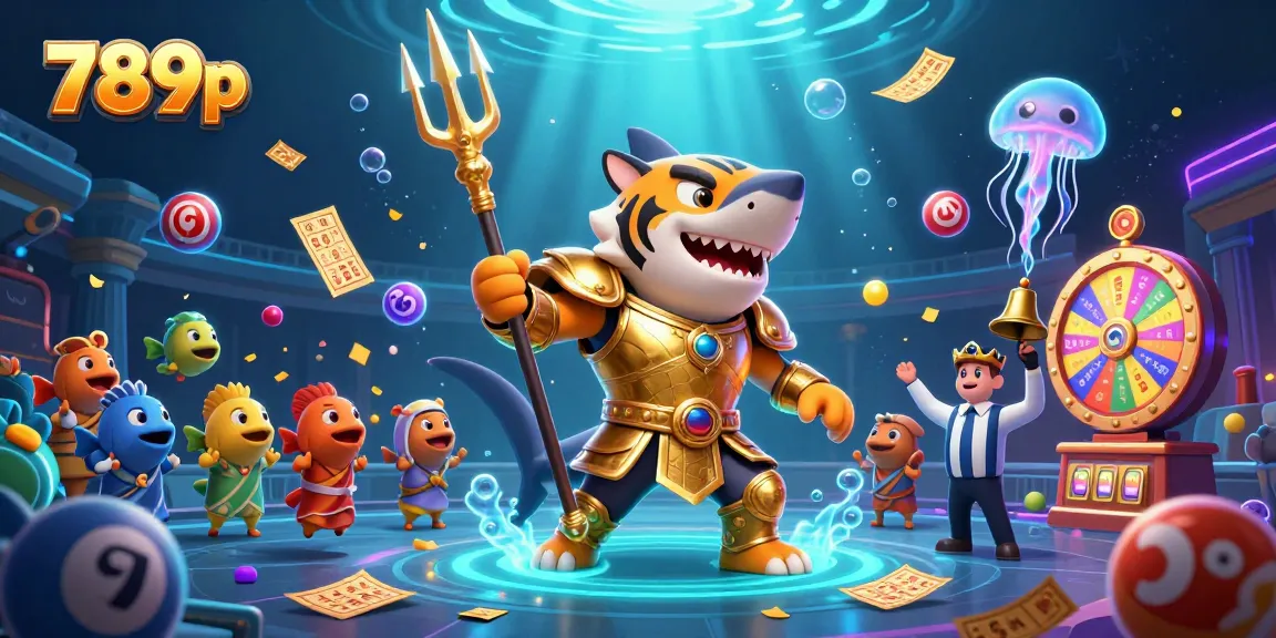 Immerse in the vibrant world of 789p with a dynamic underwater casino scene featuring celebratory elements and gambling excitement.