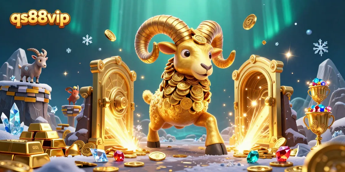 Engage in the thrilling action of qs88vip with golden rams charging through a treasure vault