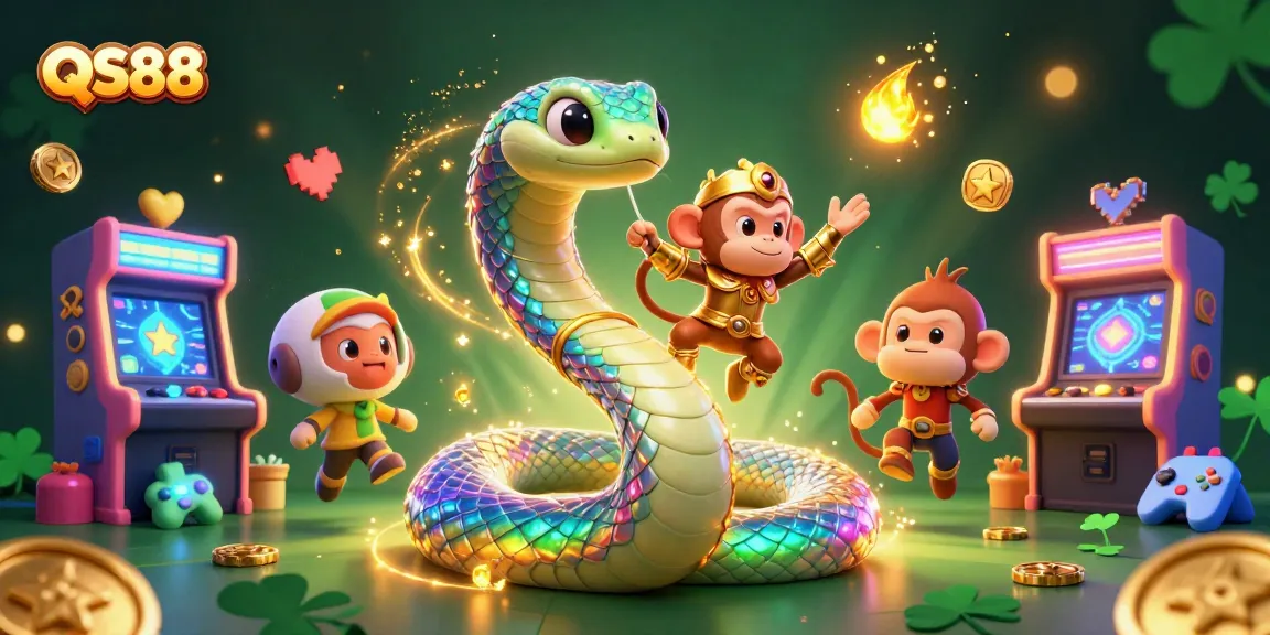 Experience vibrant thrills with QS88's colorful gaming adventure illustration featuring dynamic casino elements.