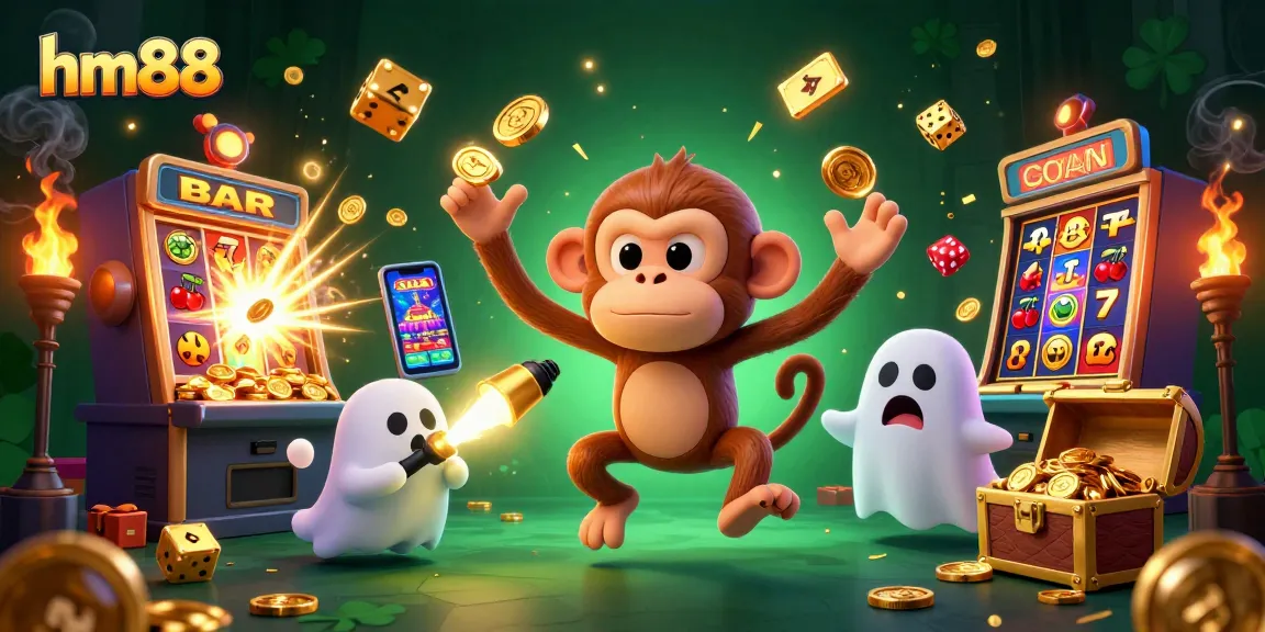 Experience thrilling gaming with hm88 as a mischievous poltergeist monkey and ghost-hunter puppy bring excitement to the casino.