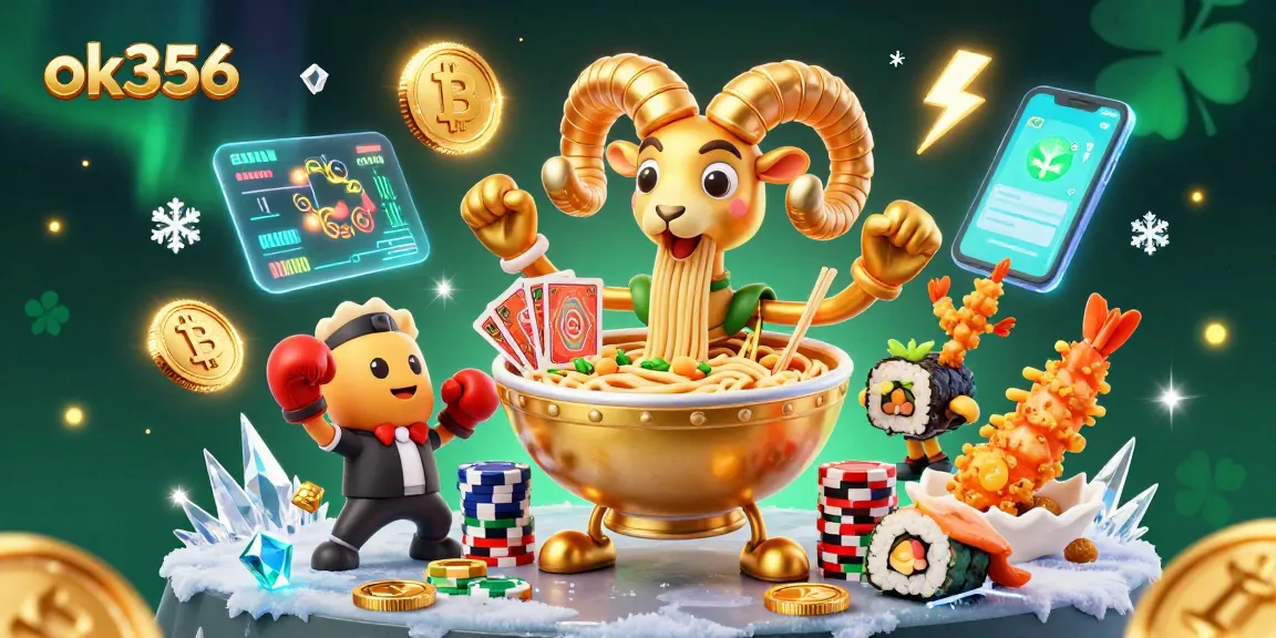 Engage in thrilling gameplay at ok356 with vibrant casino characters and glowing crypto elements.