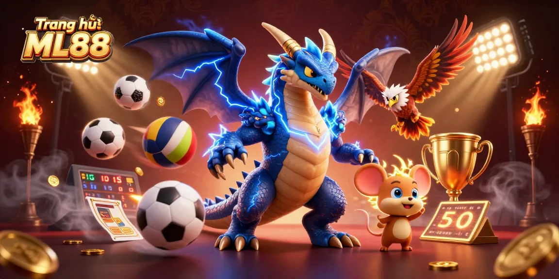 Engage with the thrilling world of Trang chủ ML88 featuring dynamic sports betting elements and vibrant characters.