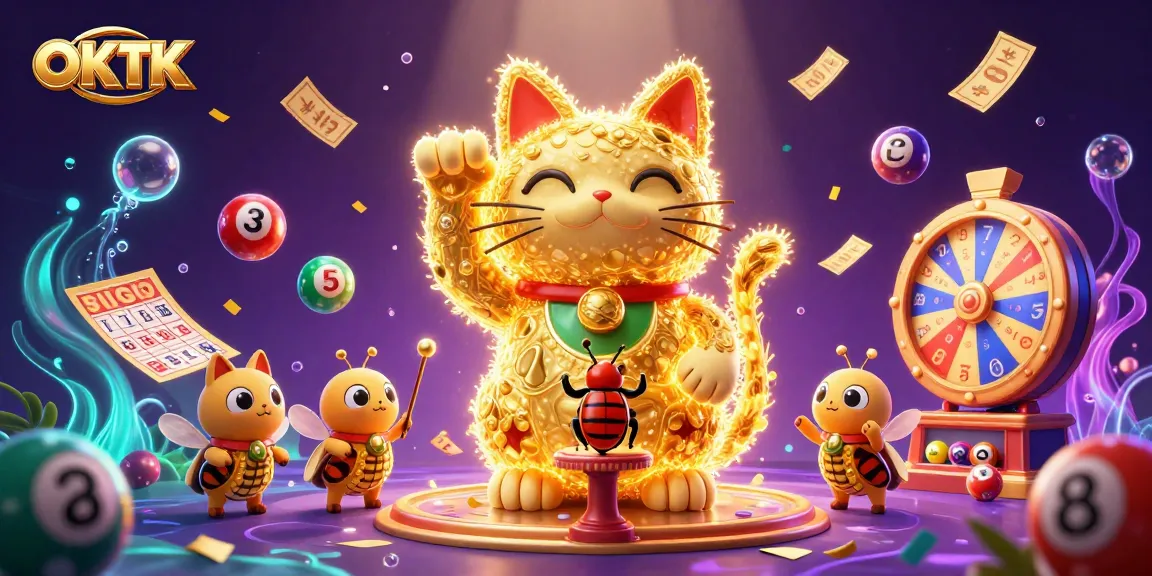 Launch your luck with OKTK's giant lucky cat in this vibrant casino scene.