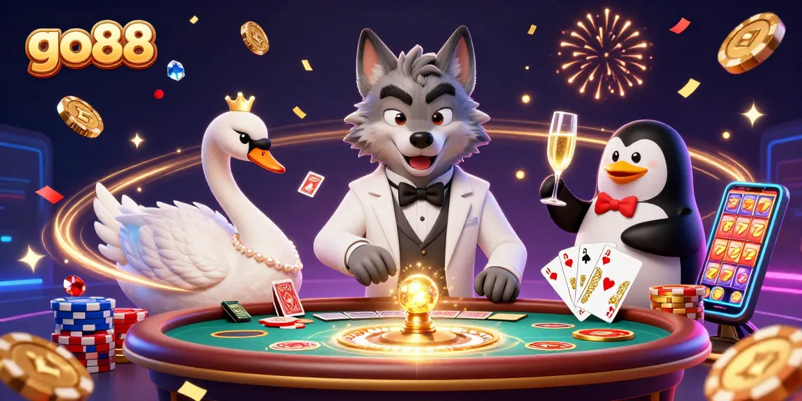 Experience thrilling action at go88 with 3D cartoon casino characters in a vibrant gaming environment.