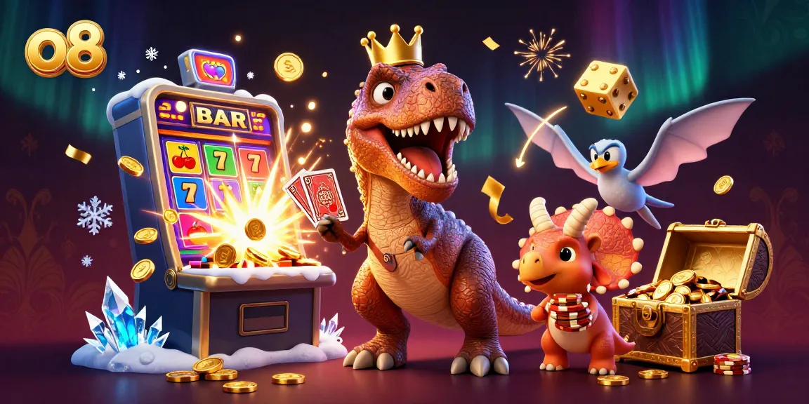 o8 gaming characters shuffle cards and stack chips in a vibrant, dynamic casino scene with jackpot elements.