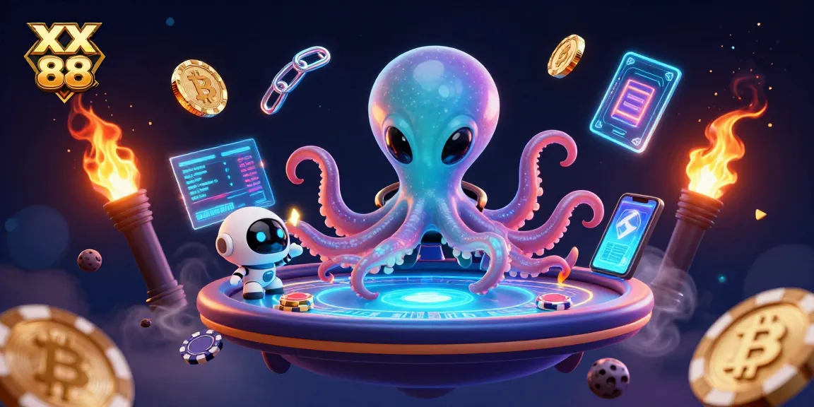 Join the excitement at XX 88 with an alien octopus conducting a thrilling holographic poker game.