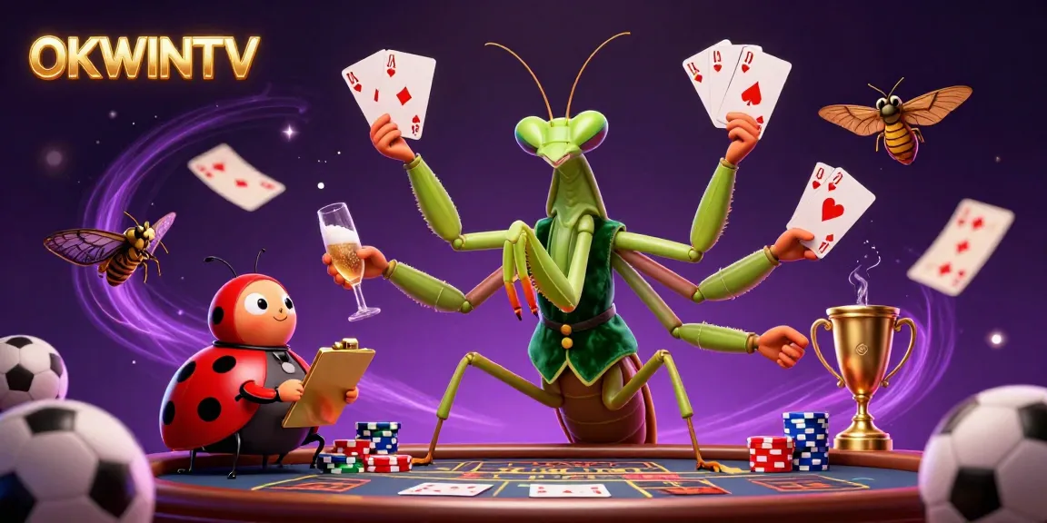 Experience thrilling sports betting action with OKWINTV, showcased by vibrant character dynamics and lively elements.