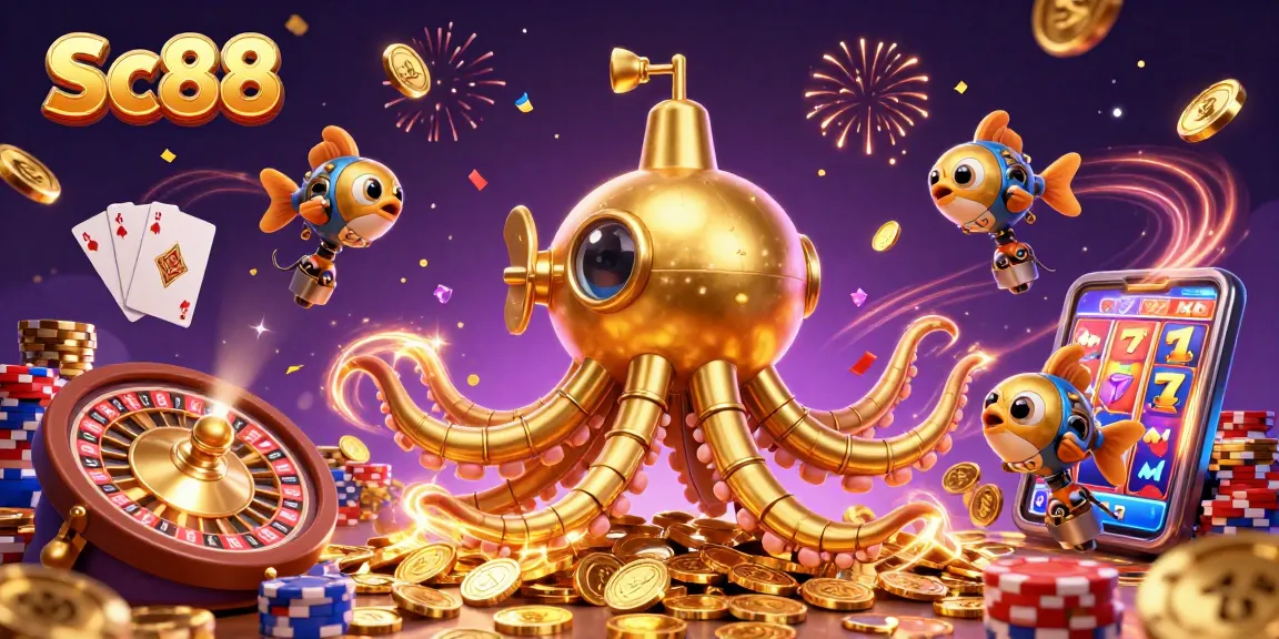 Experience the thrill of Sc88, a vibrant online casino with symbols of fortune and gameplay excitement.