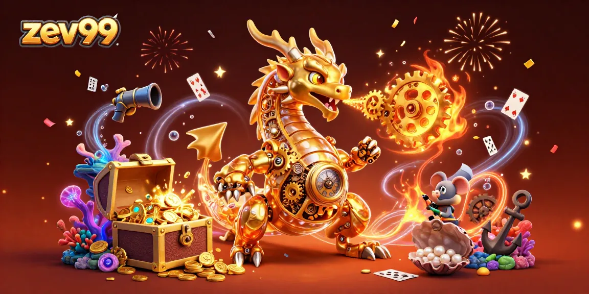 Engage in exciting gameplay at zev99 with a stunning dragon and underwater treasures in a vibrant 3D scene.