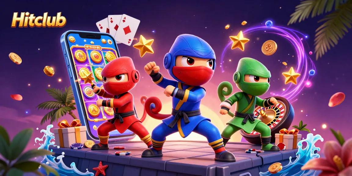 Engage with exciting games at Hitclub - vibrant slots and dynamic casino elements in focus.